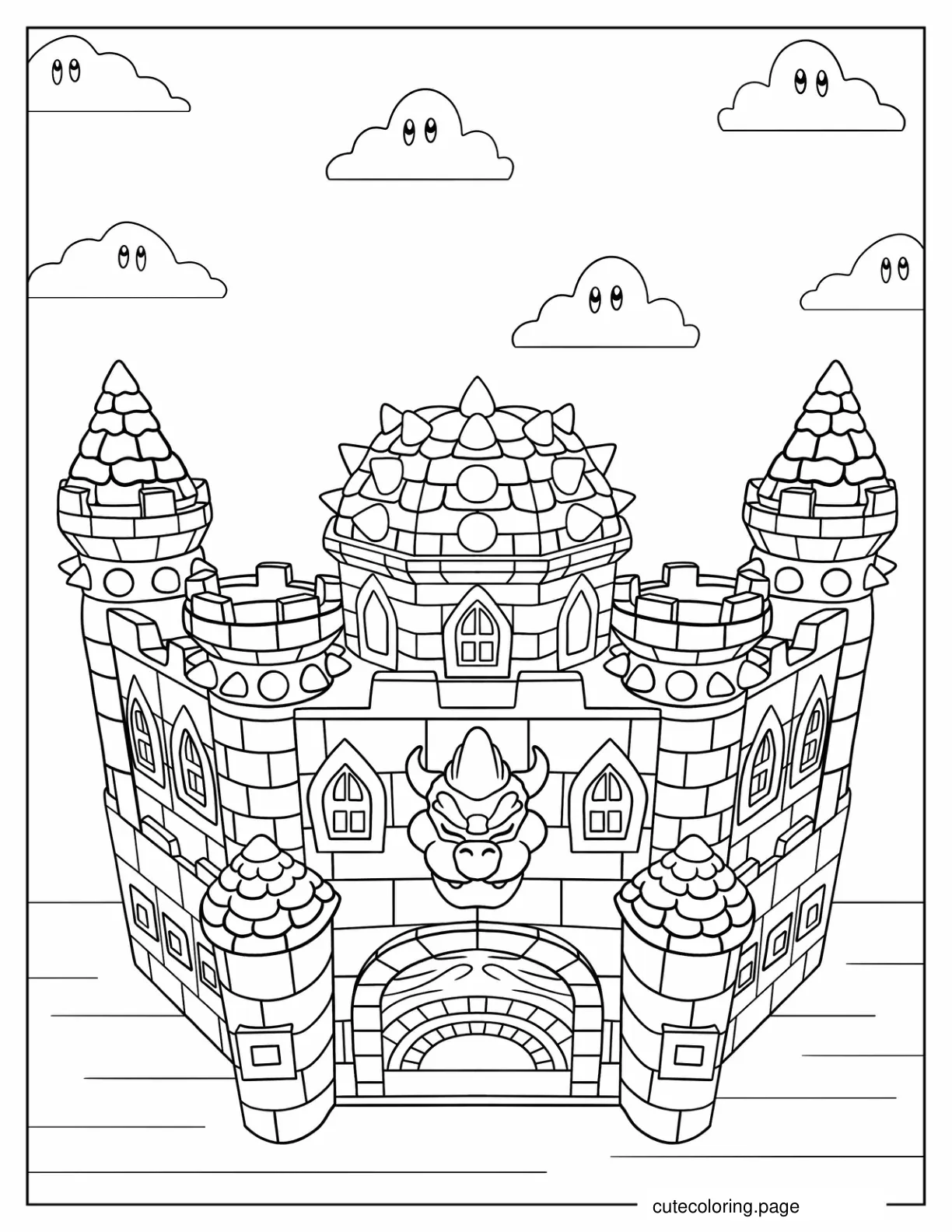 Bowsers Castle To Color coloring page