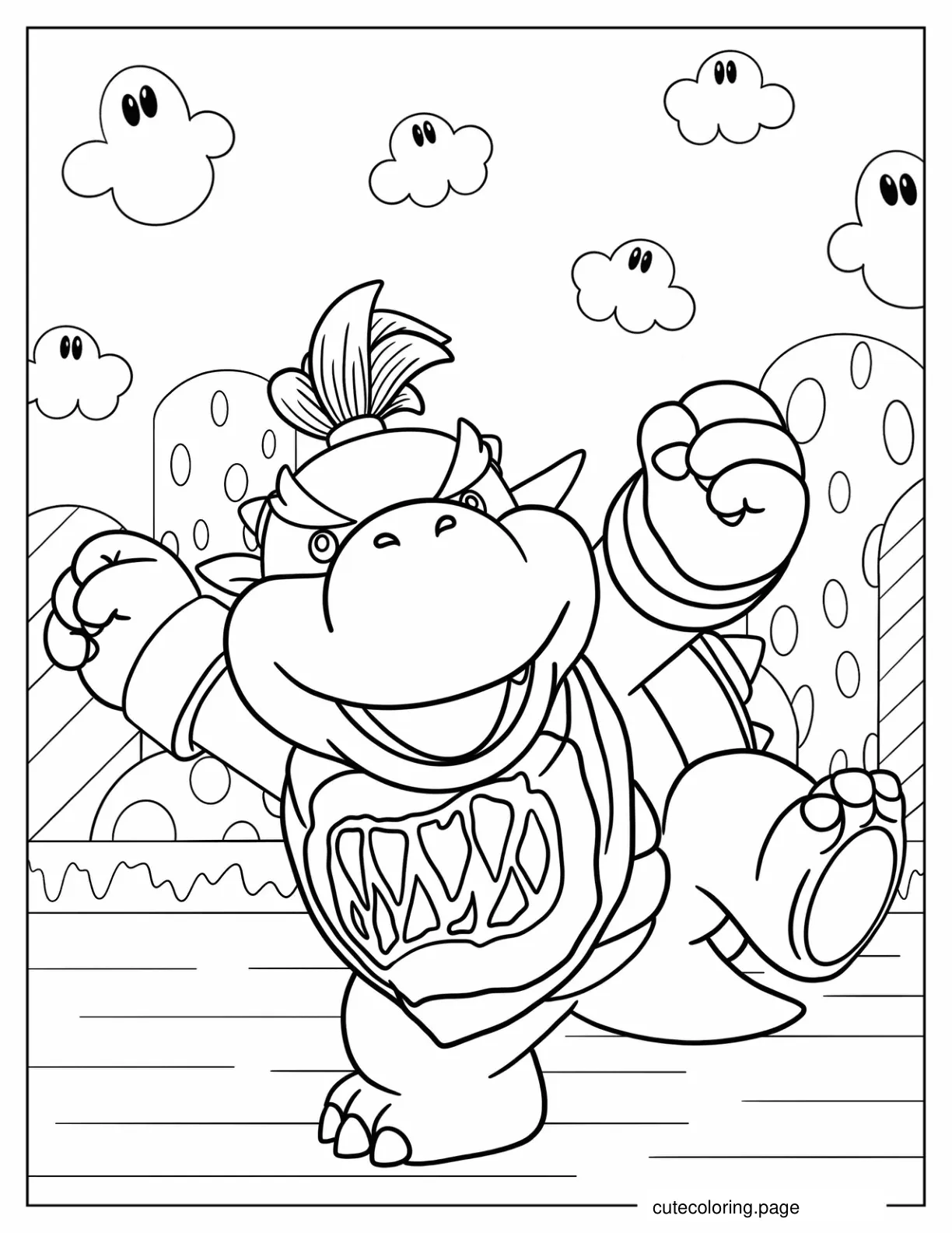 Cute Baby Bowser Coloring Page For Kids coloring page