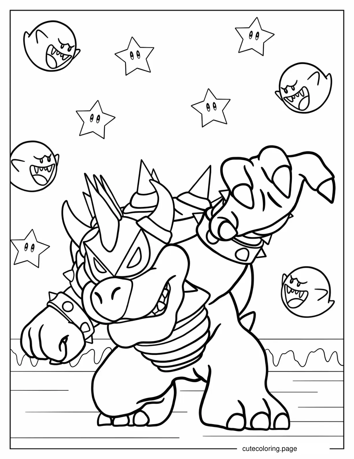 Dark Bowser Coloring Page coloring page