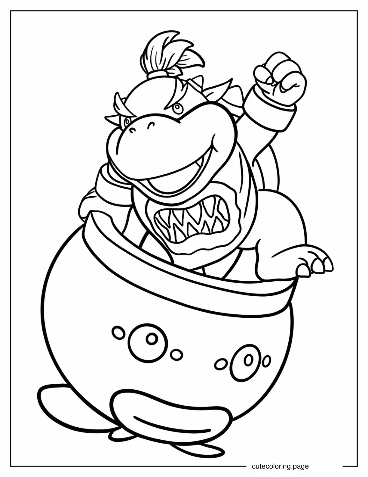 Easy Baby Bowser Coloring Sheet For Kids coloring page