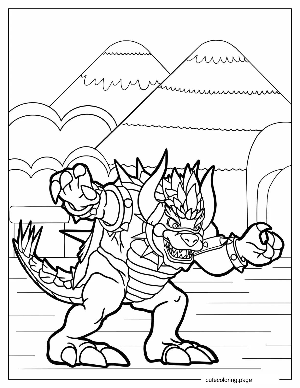 Giga Bowser Coloring Sheet coloring page