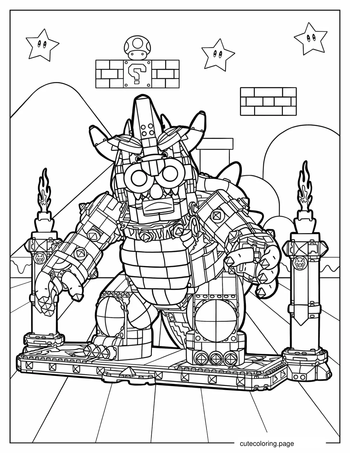 Lego Bowser To Color coloring page