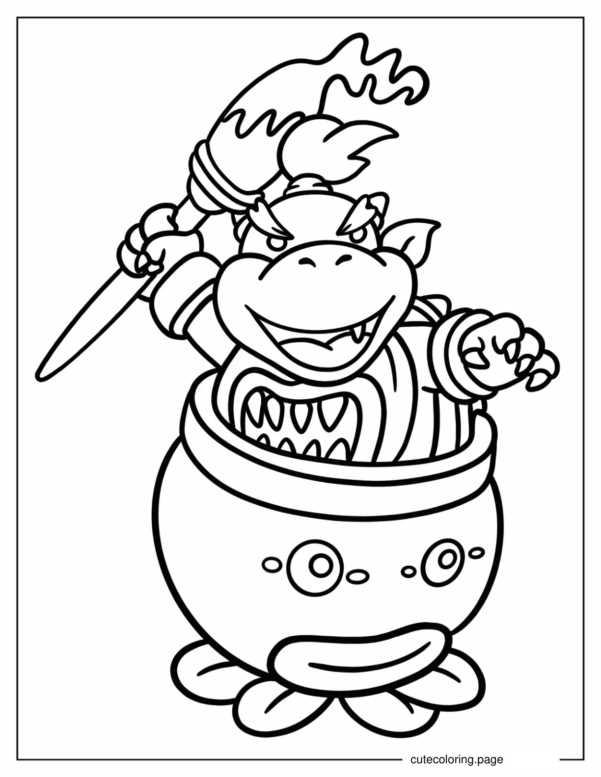 Simple To Color Baby Bowser coloring page