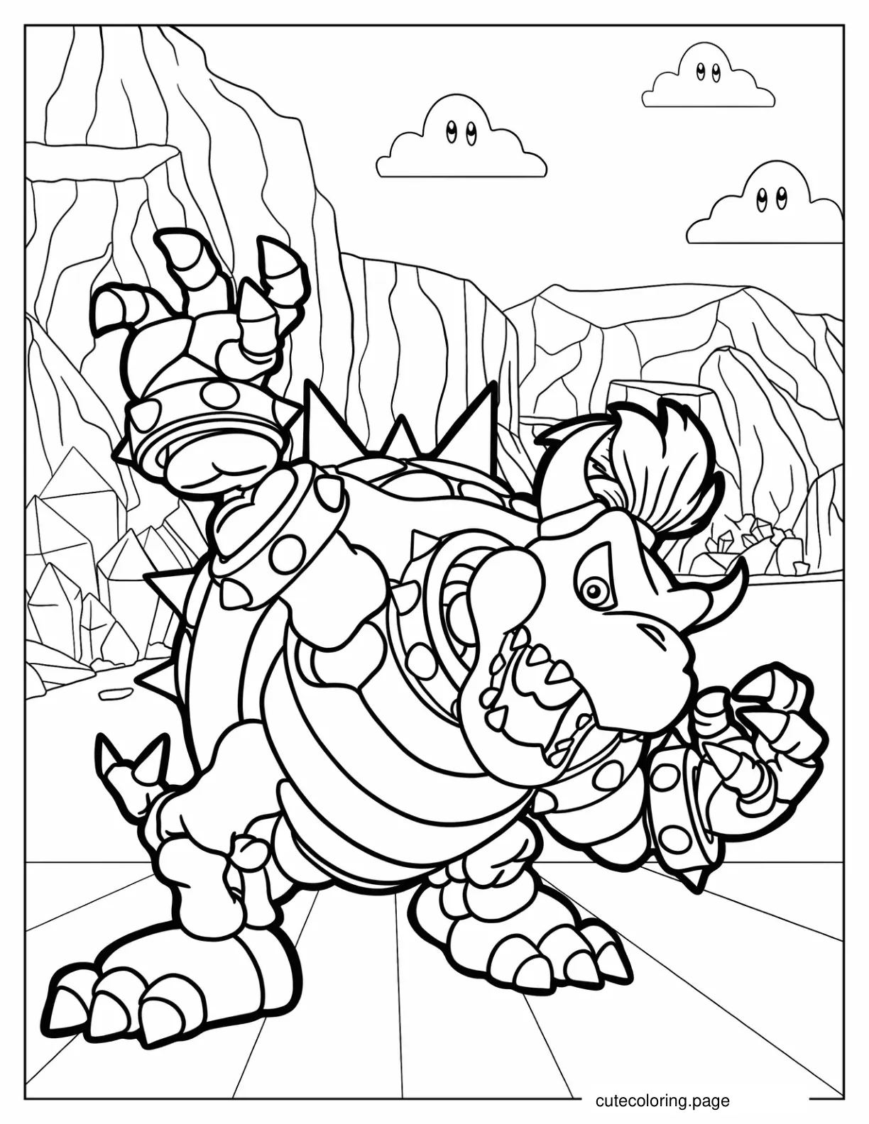 Skeleton Dry Bowser Coloring Page coloring page