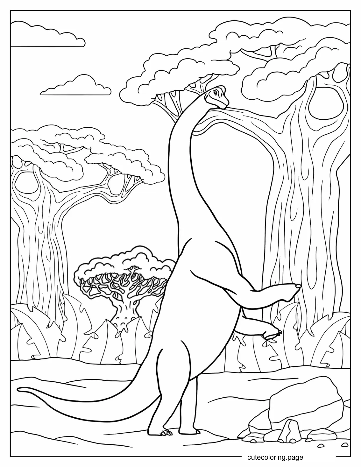 Brachiosaurus Standing On Hind Legs Coloring Page coloring page