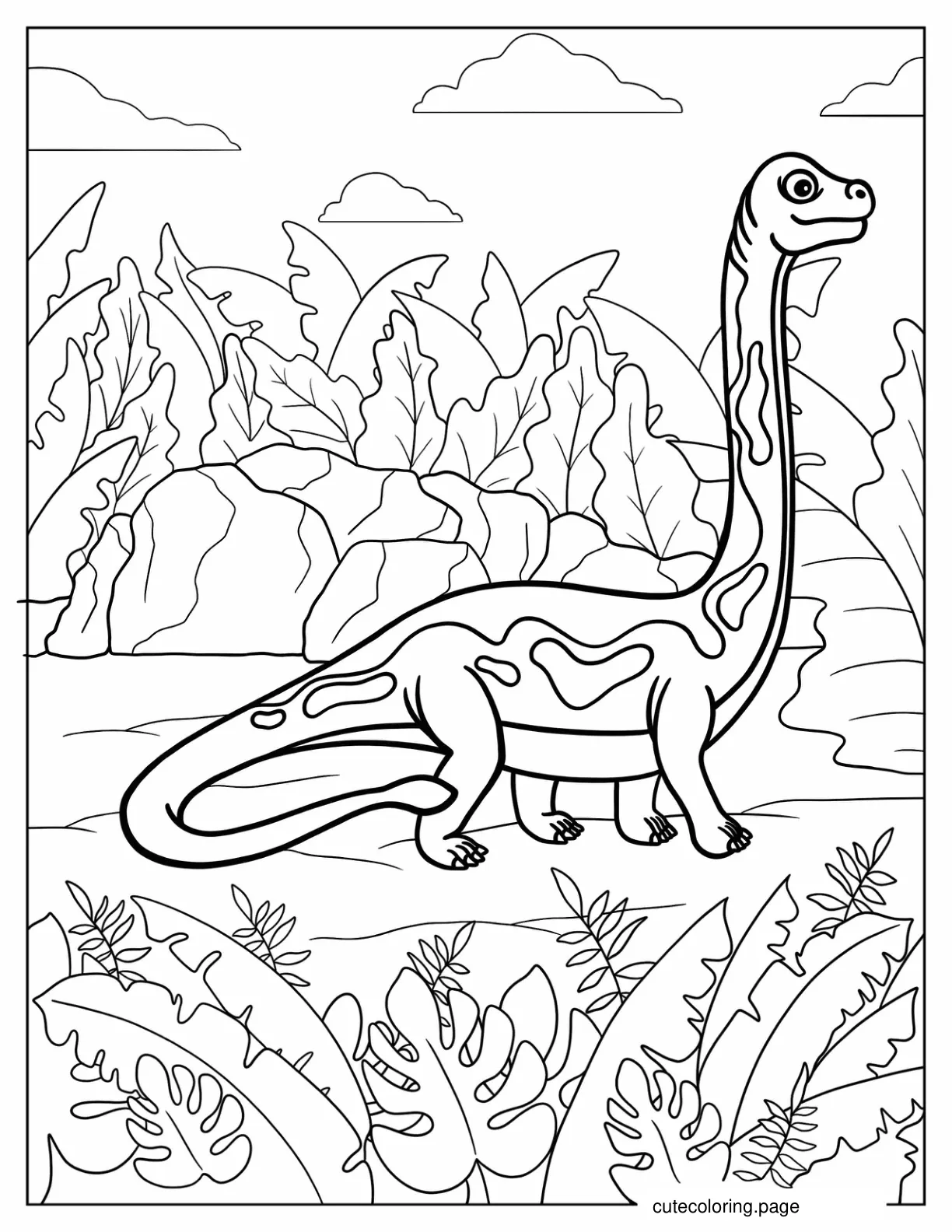 Cute Brachiosaurus Coloring Page coloring page