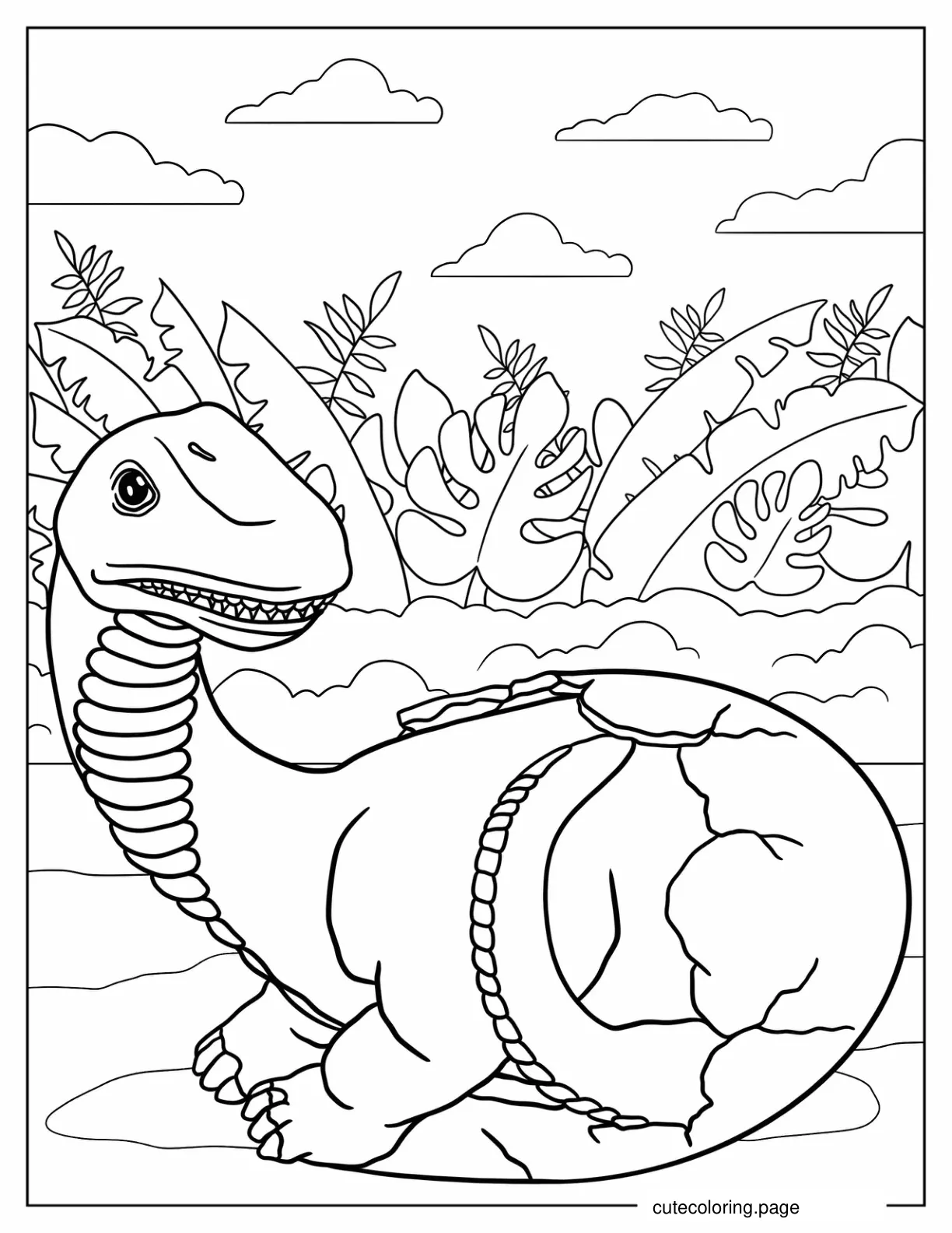 Newly Hatched Brachiosaurus Coloring Sheet coloring page