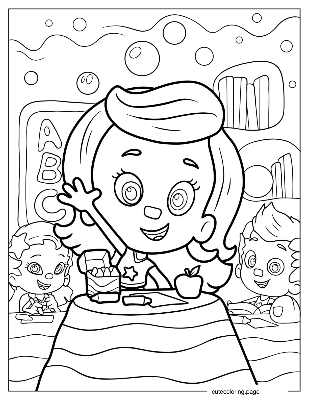 Bubble Guppies Molly Raising Hand coloring page