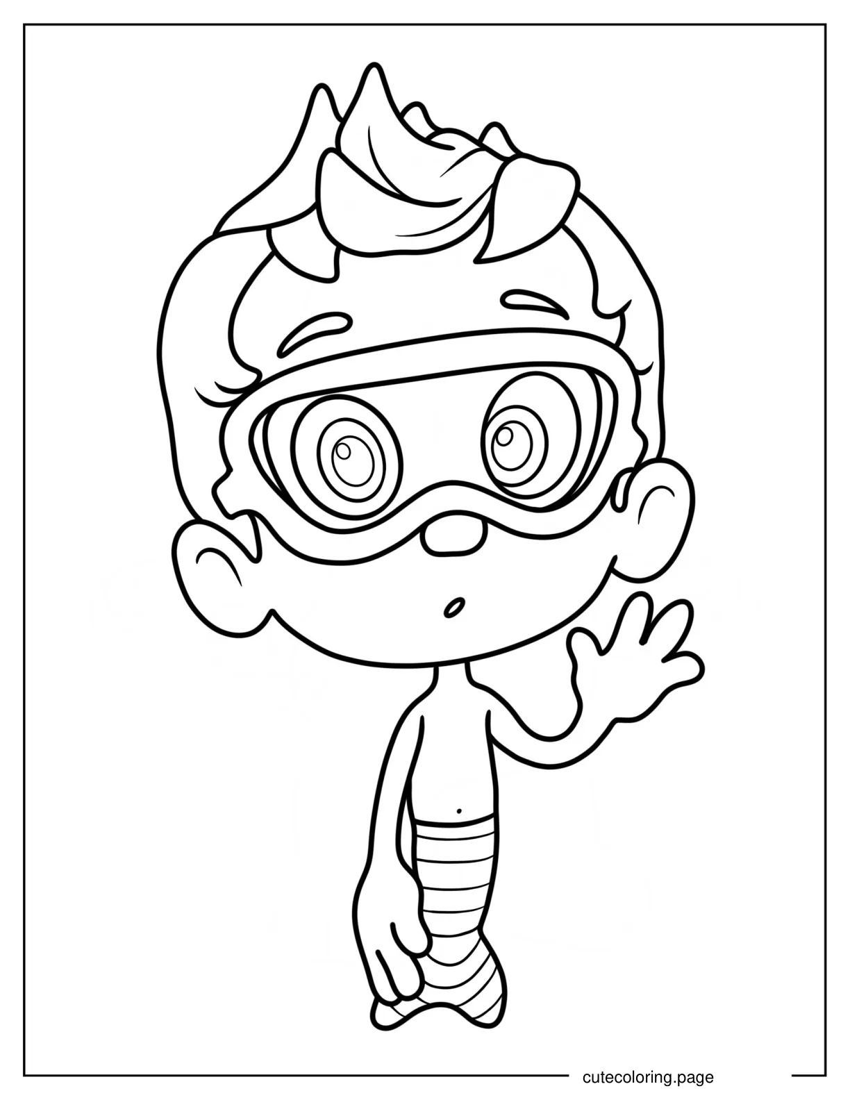 Gil Wearing Goggles And Waving coloring page