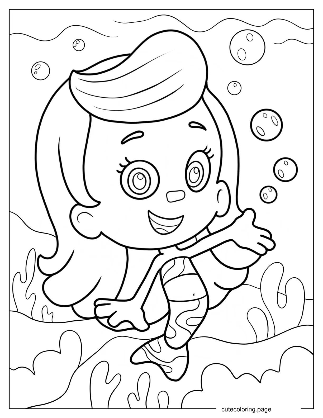 Mermaid Molly Bubble Guppies Coloring Sheet coloring page