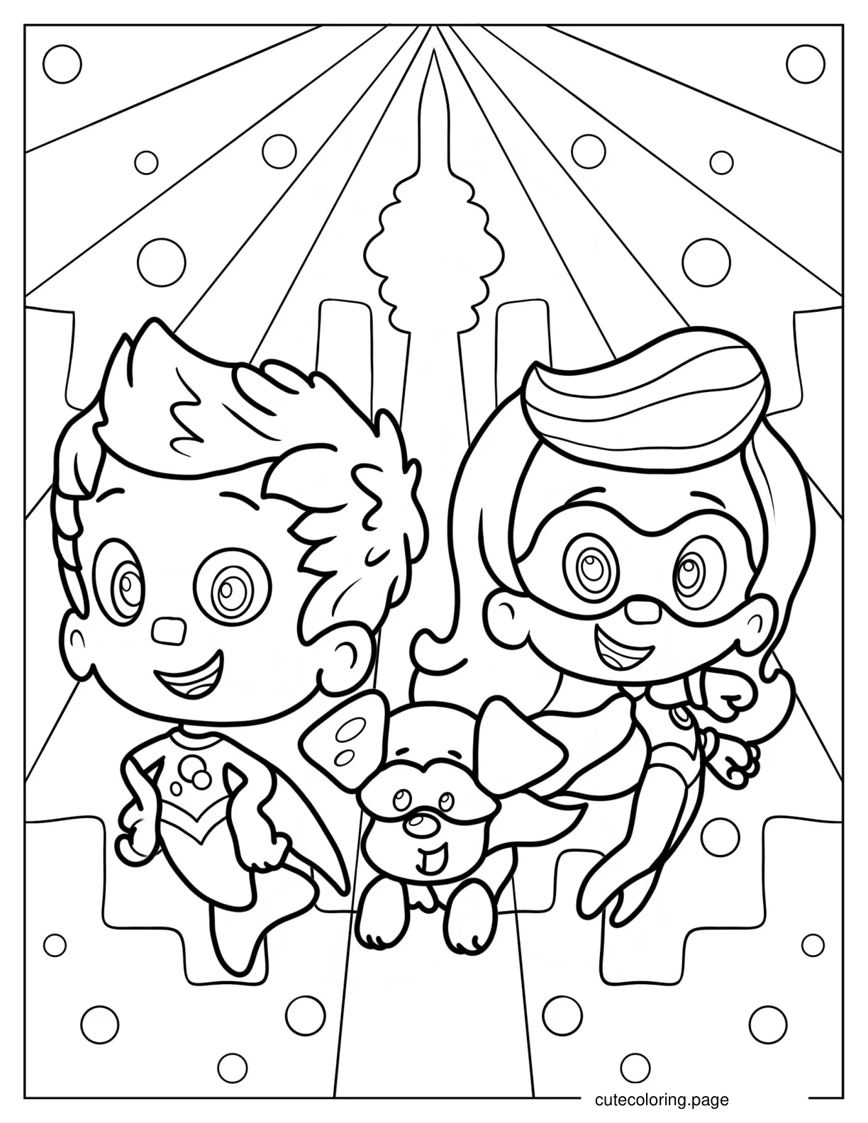 Super Molly Gil And Bubble Puppy Coloring Sheet coloring page