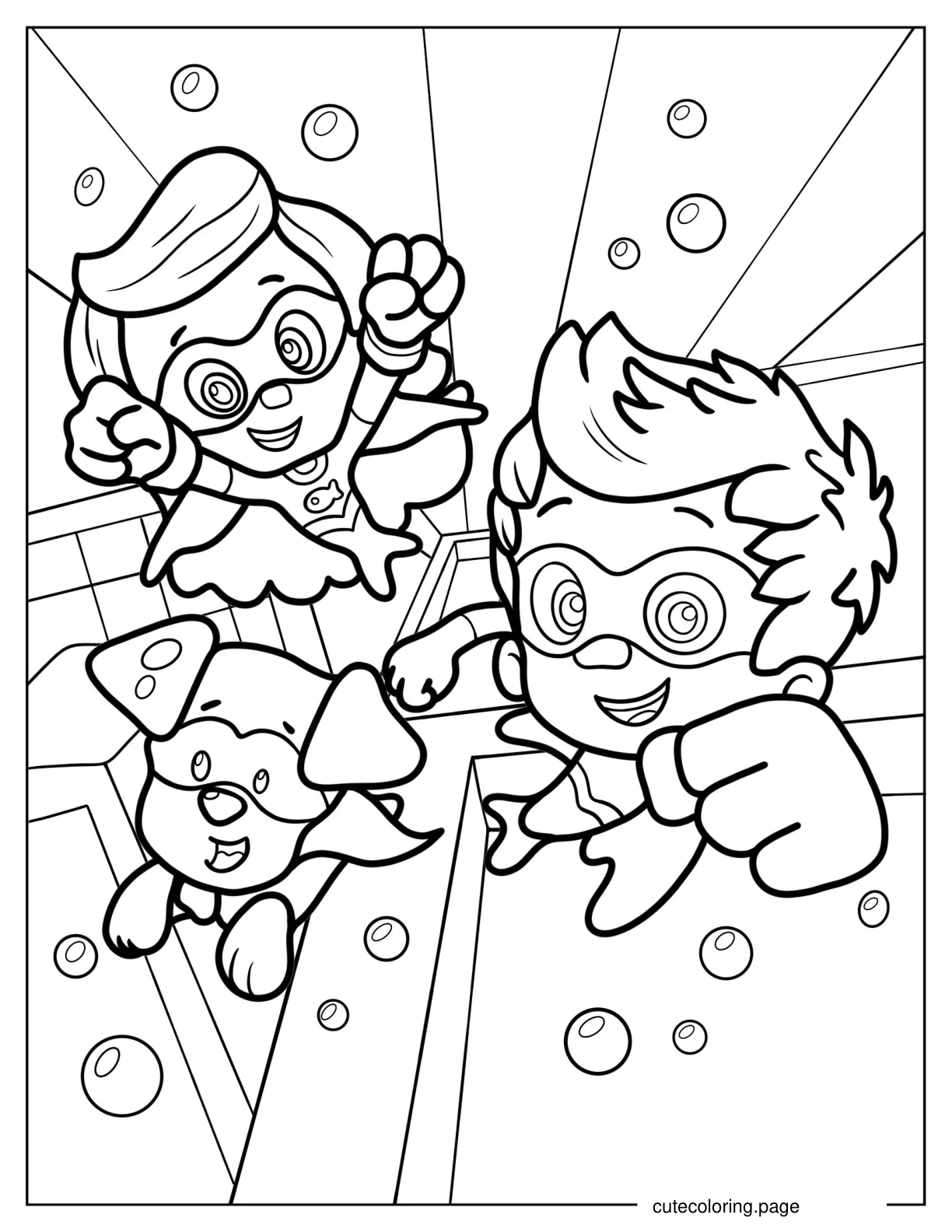 Superhero Molly Gil And Bubble Puppy coloring page