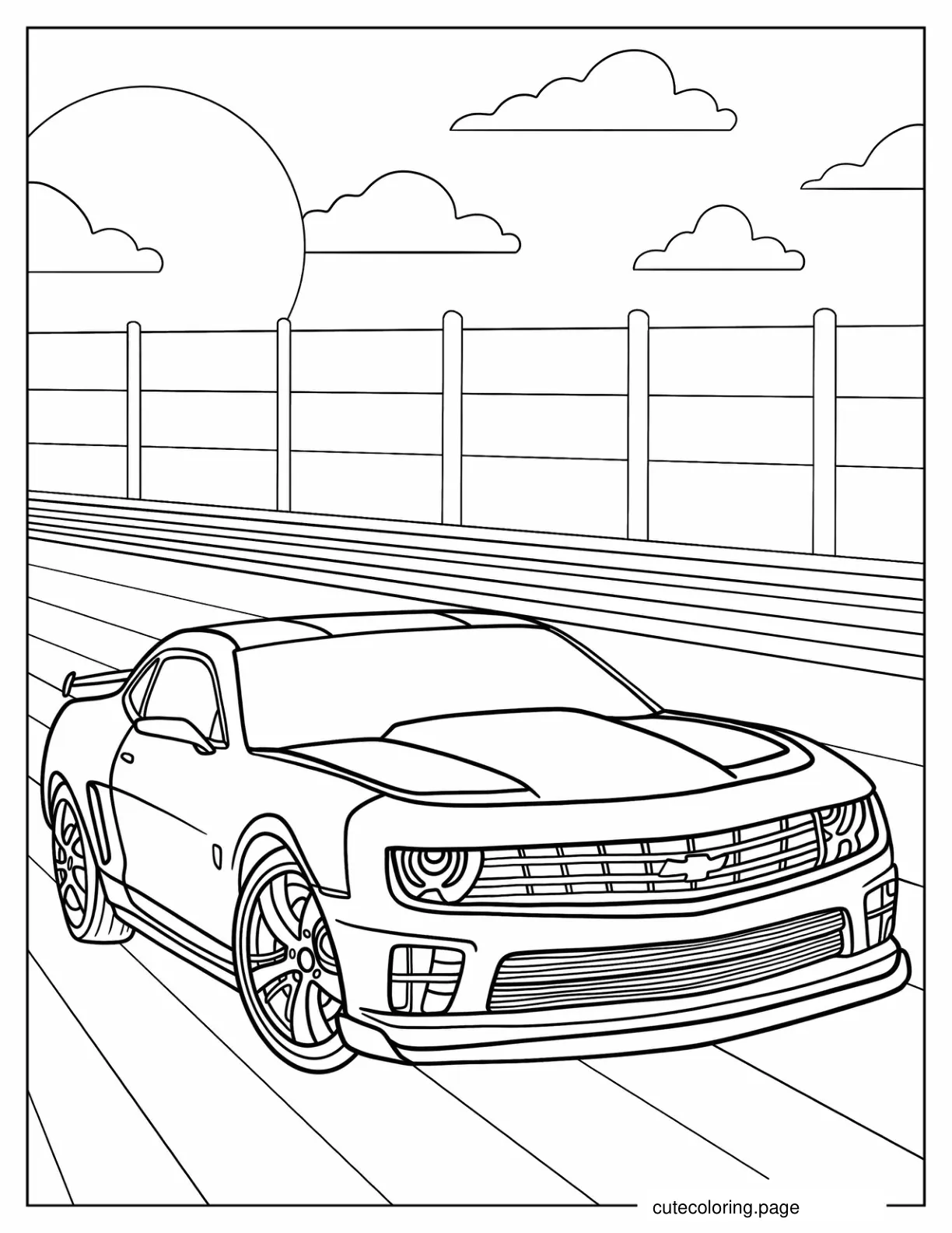 Bumblebee In Chevrolet Camaro Form coloring page