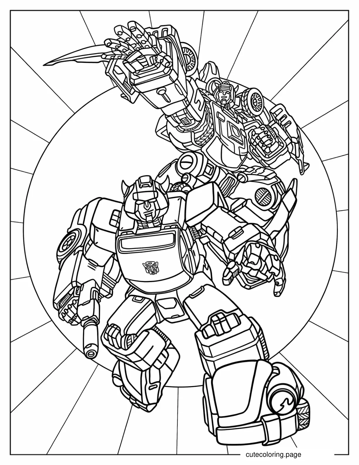 Detailed Bumblebee In Two Forms coloring page