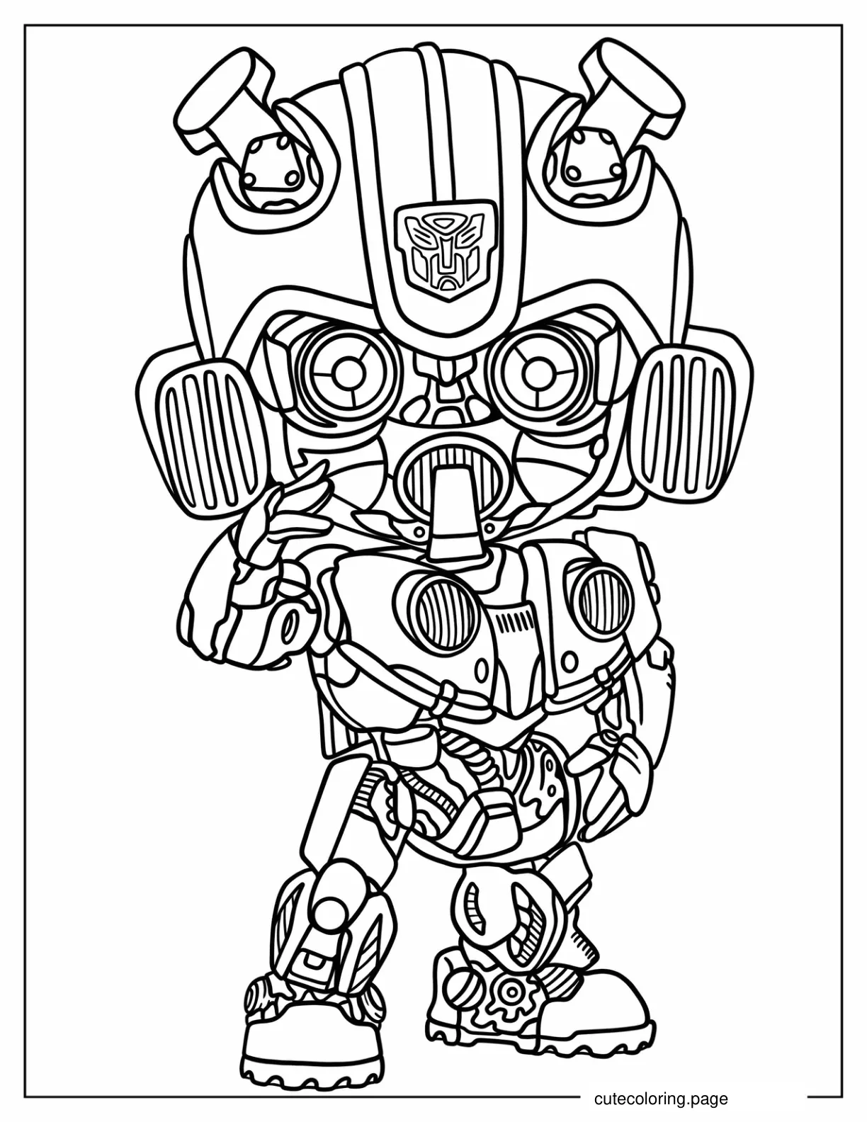 Kawaii Bumblebee Coloring Page For Preschoolers coloring page