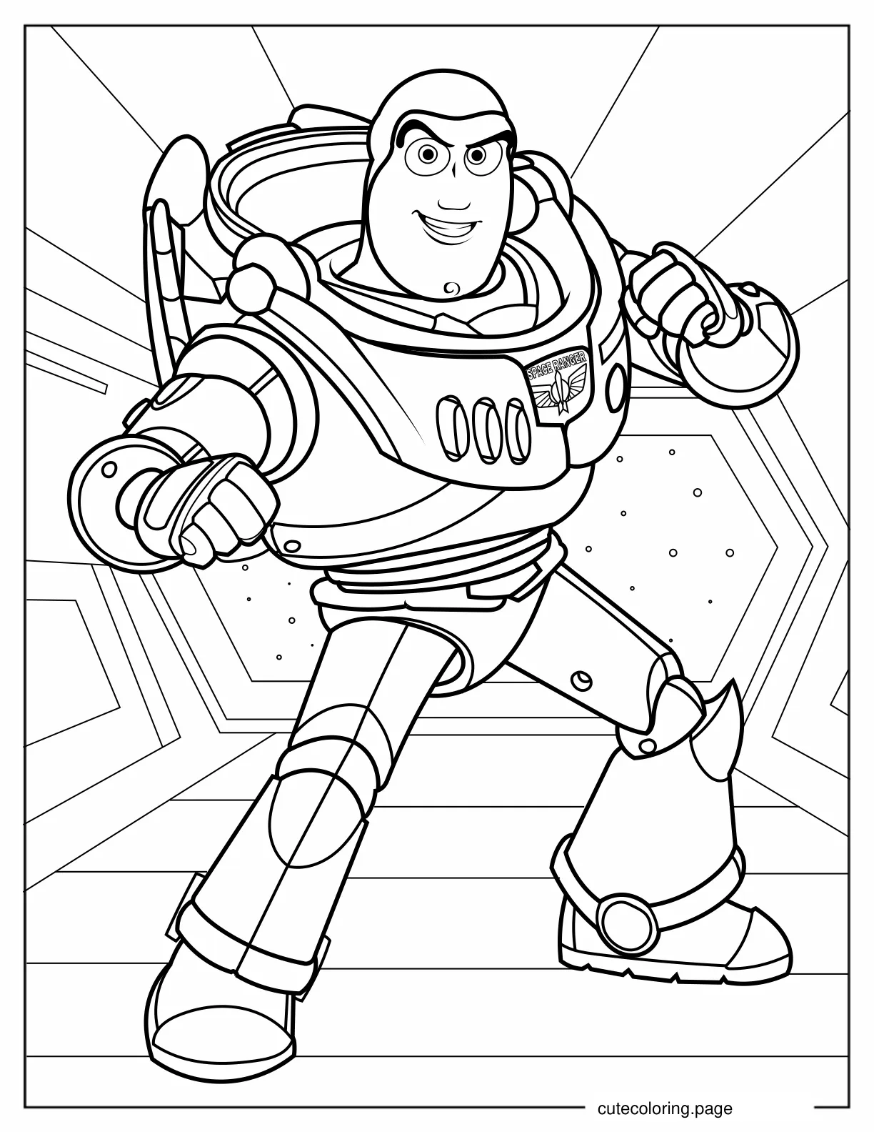 Buzz Lightyear In Fighting Stance coloring page