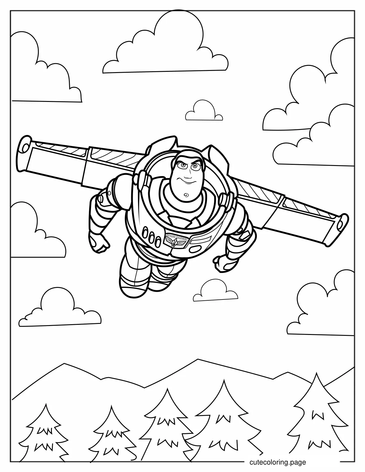 Buzz Lightyear In The Sky coloring page