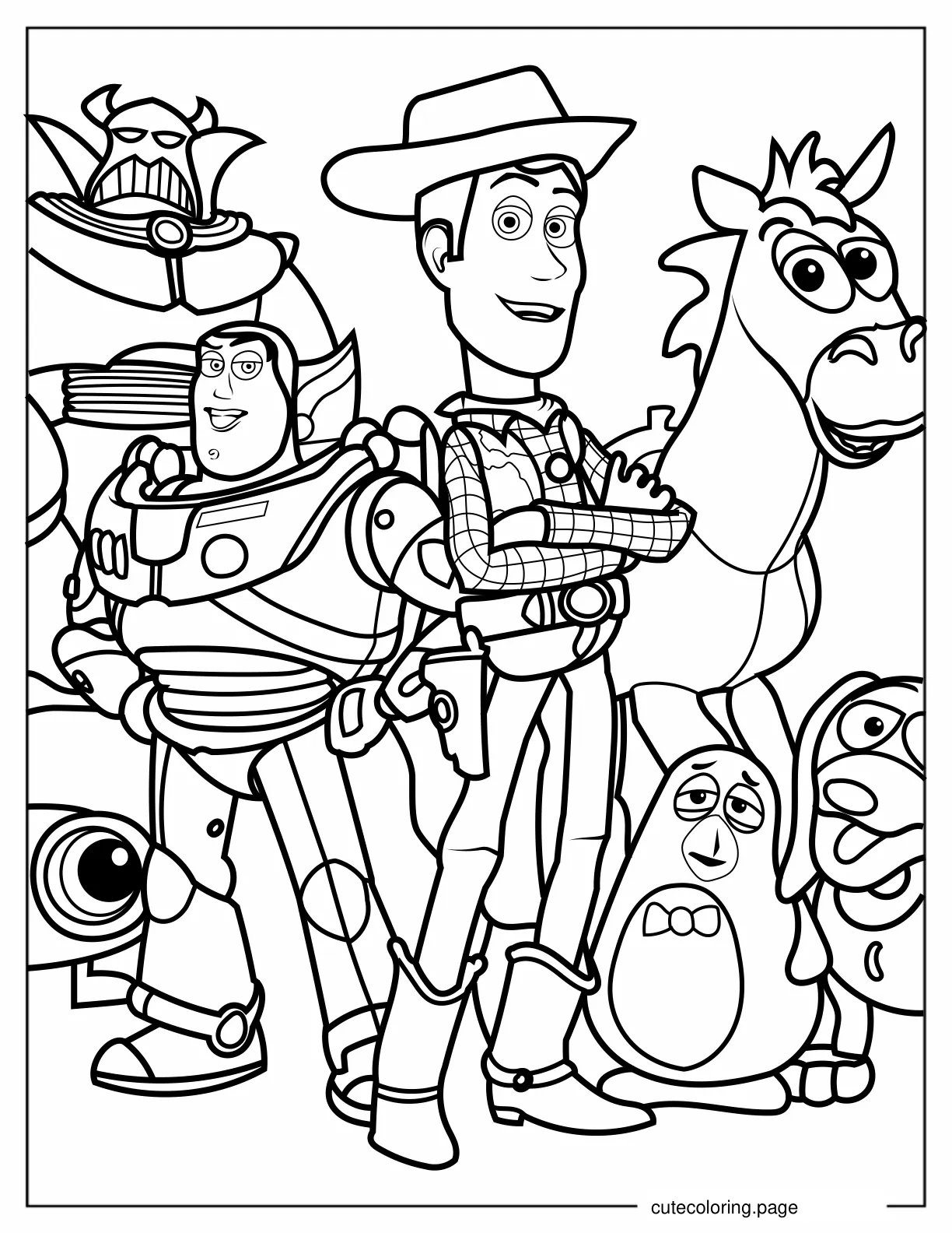 Coloring Sheet Of Buzz Lightyear Woody And Toy Story Friends coloring page