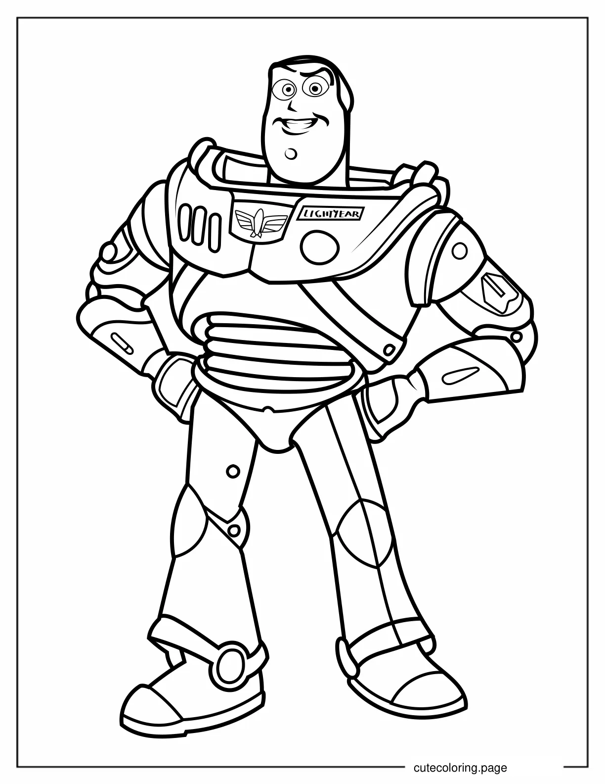 Detailed Coloring Page Of Buzz Lightyear For Kids coloring page