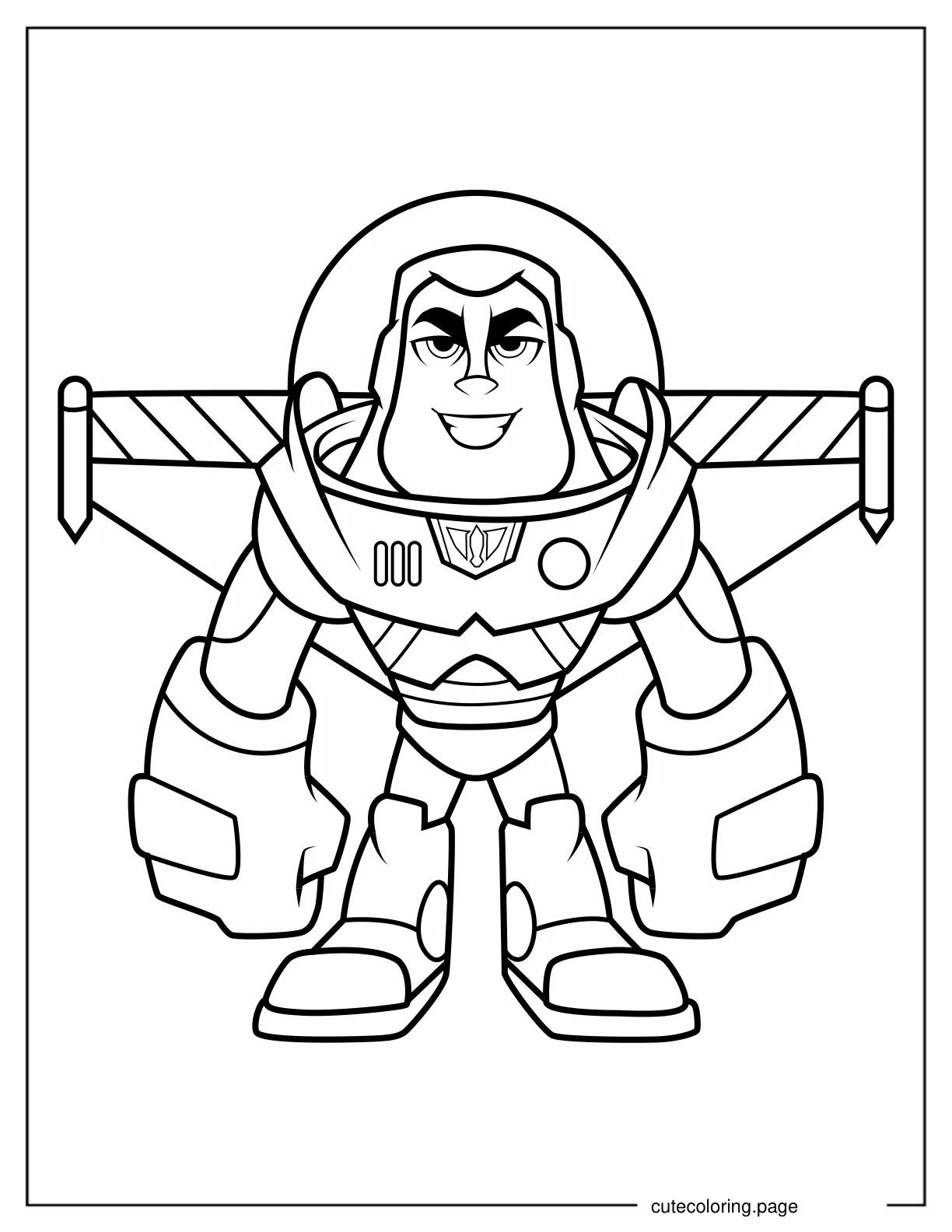 Kawaii Buzz Lightyear Coloring In For Preschoolers coloring page