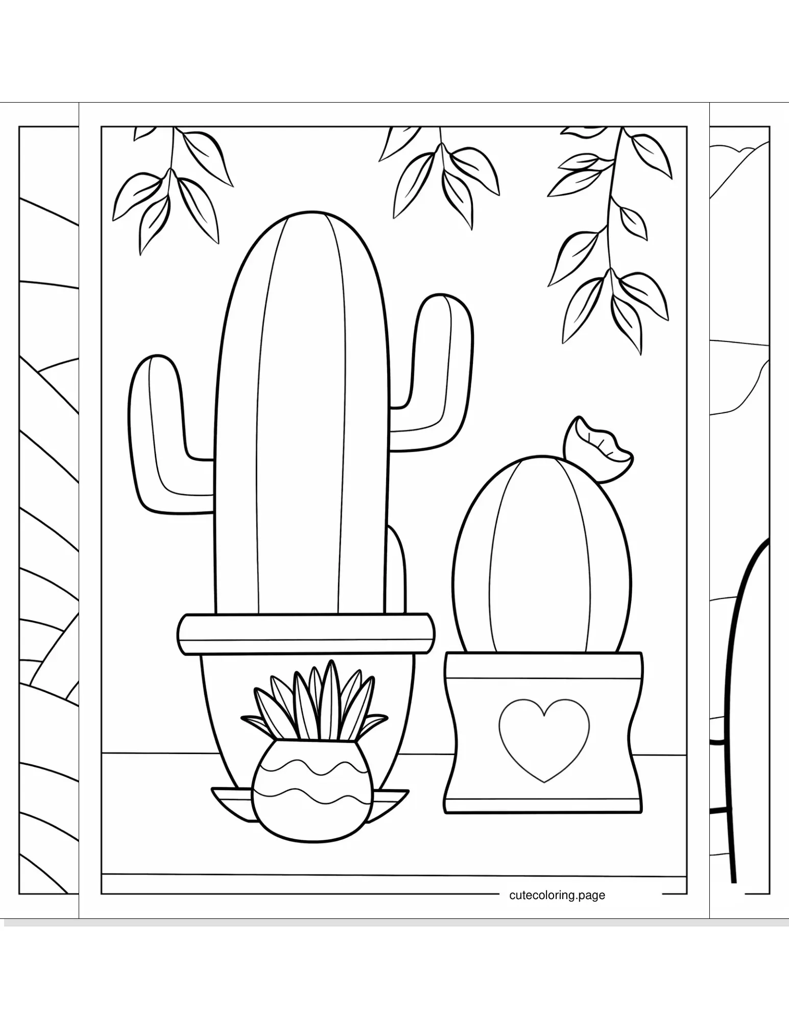 cactus coloring pages coloring page