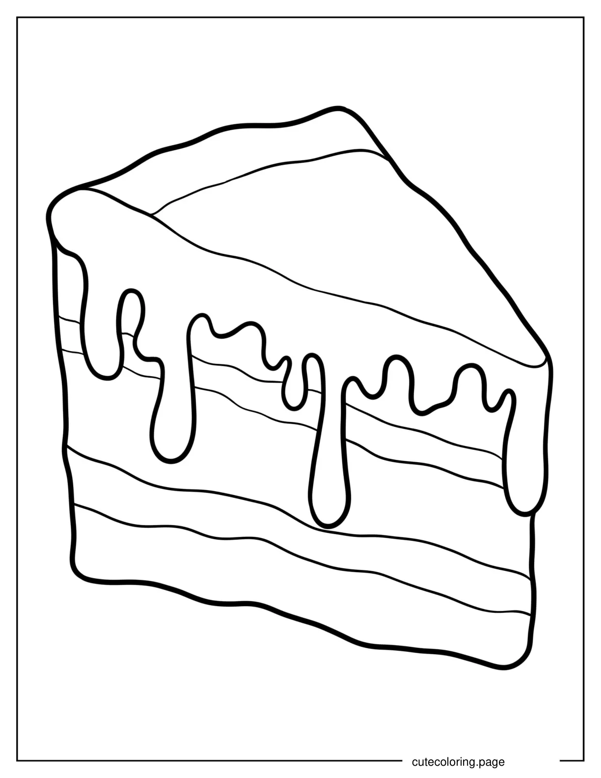 Cake Slice Outline Coloring In For Preschoolers coloring page