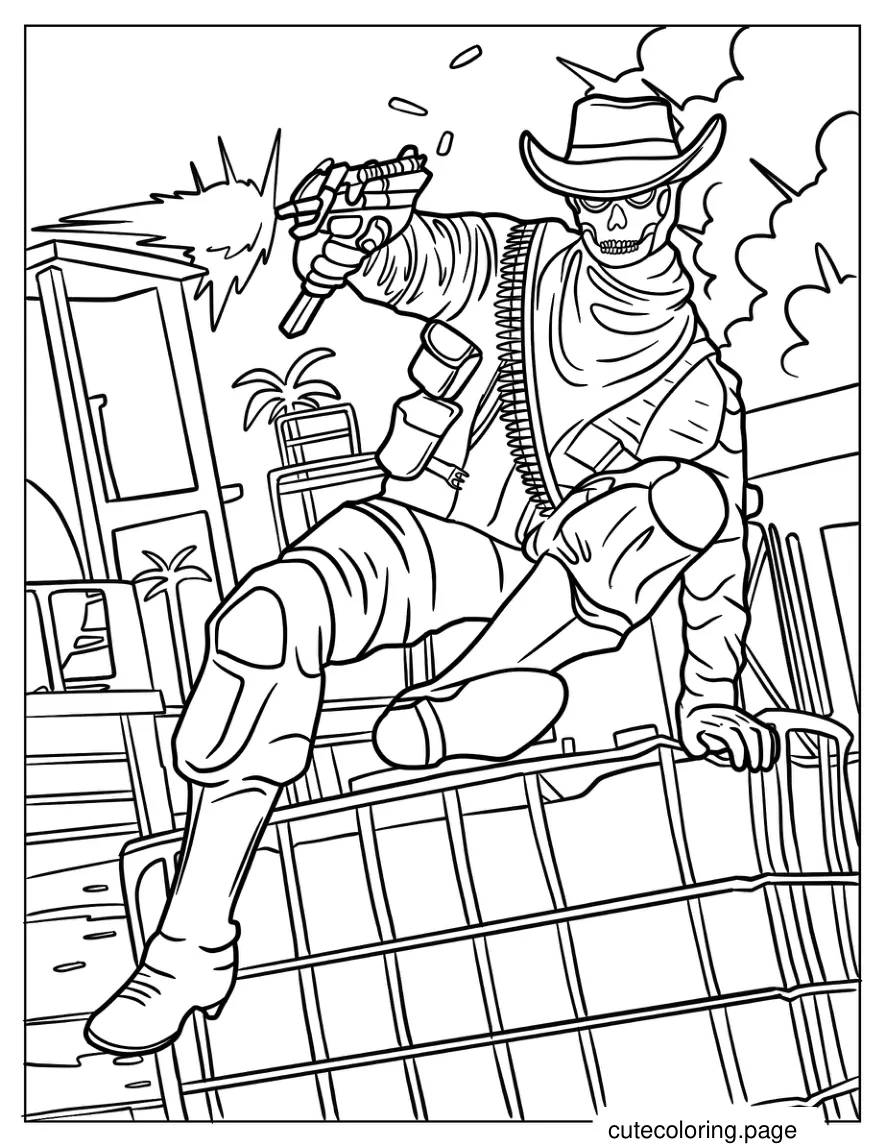 Call Of Duty Ghost Cowboy Shooting Gun coloring page