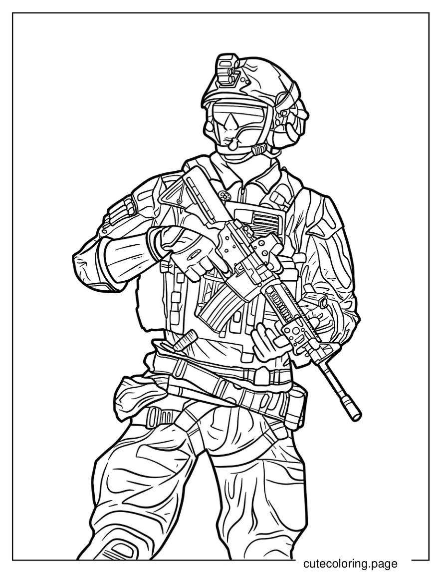 Call Of Duty SOF Operator Coloring Page coloring page