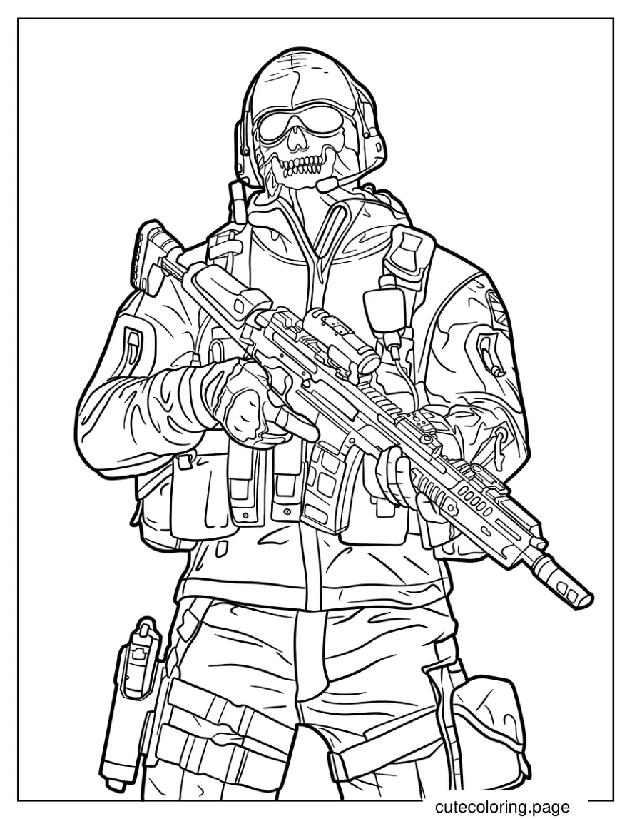 Detailed Simon _Ghost_ Riley Coloring Page coloring page