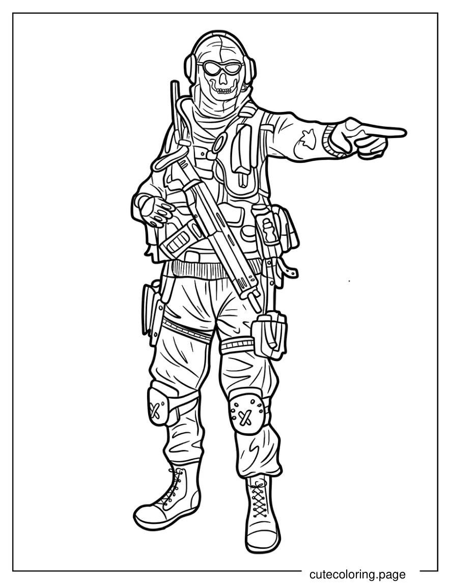 Outline Of Lieutenant Simon _Ghost_ Riley coloring page