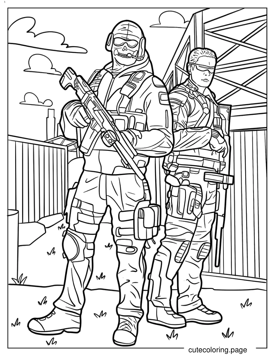 Squad Call Of Duty Coloring Sheet coloring page