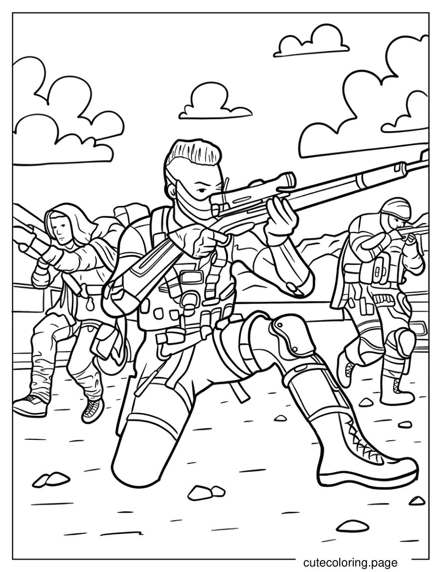 Wraith_ Disruptor Holding Rifle Coloring Page coloring page