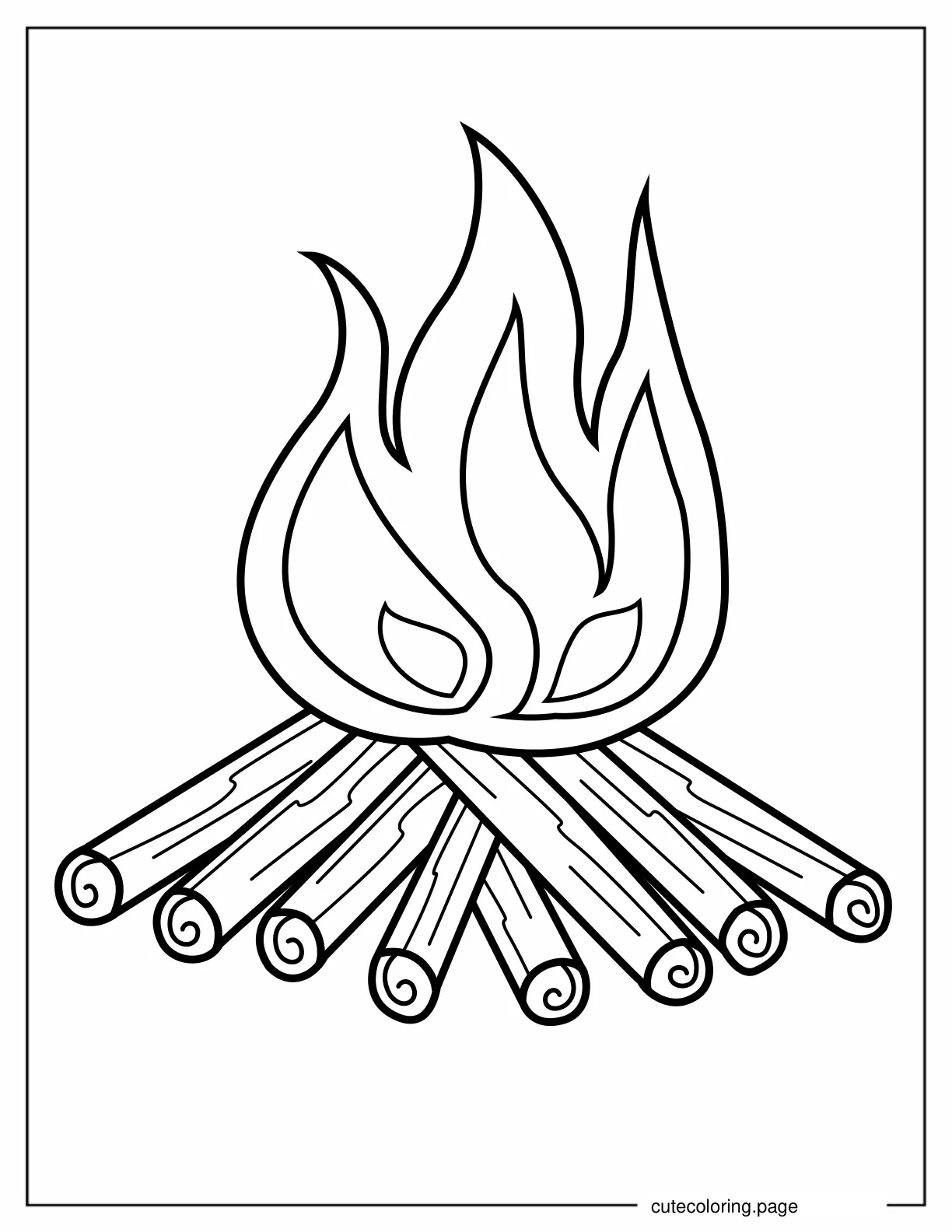 Easy Outline Of Bonfire For Kids coloring page