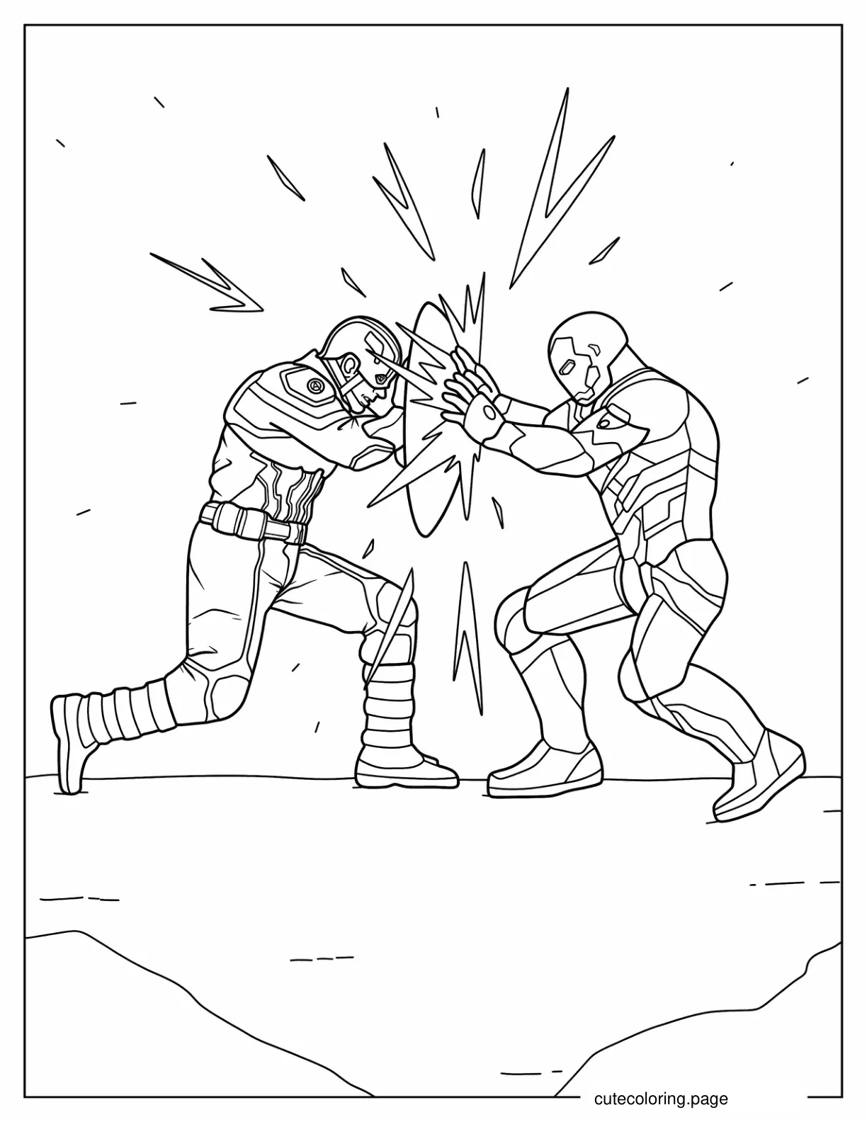 Iron Man Vs Captain America Coloring Sheet coloring page