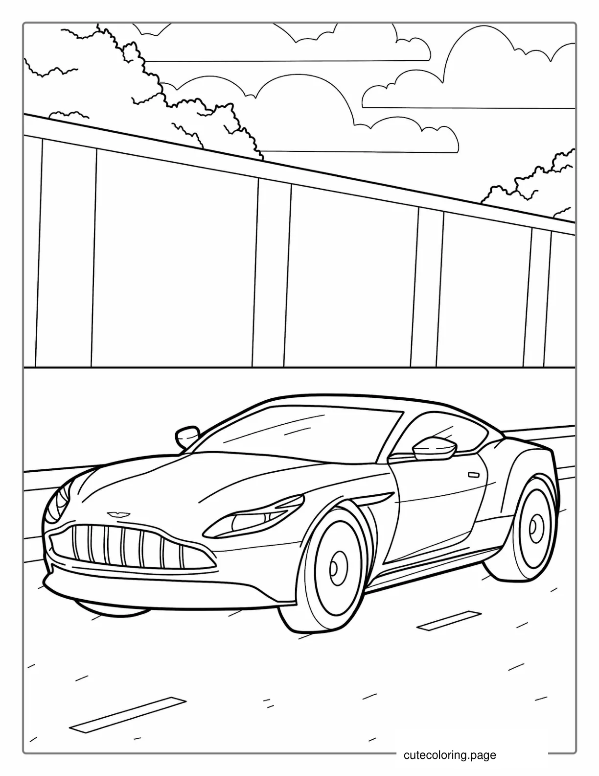 Aston Martin Sports Car coloring page