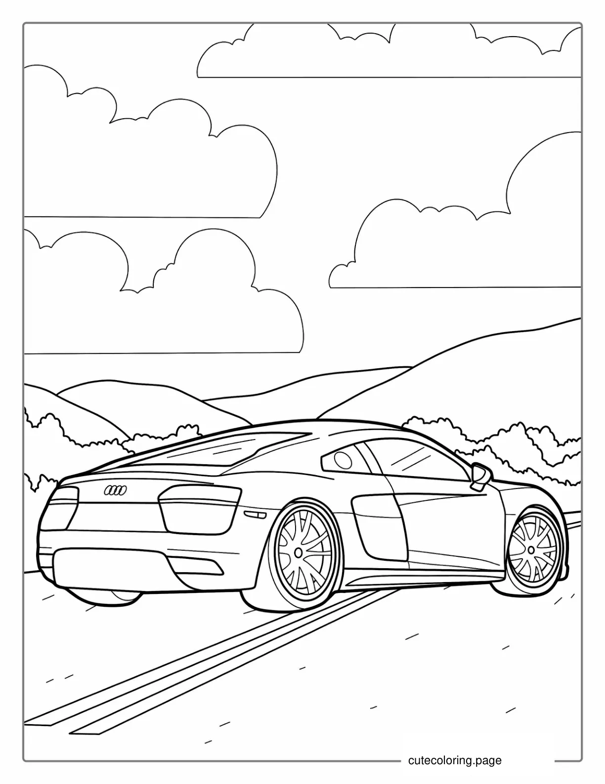 Audi A5 Sports Car Coloring Page coloring page