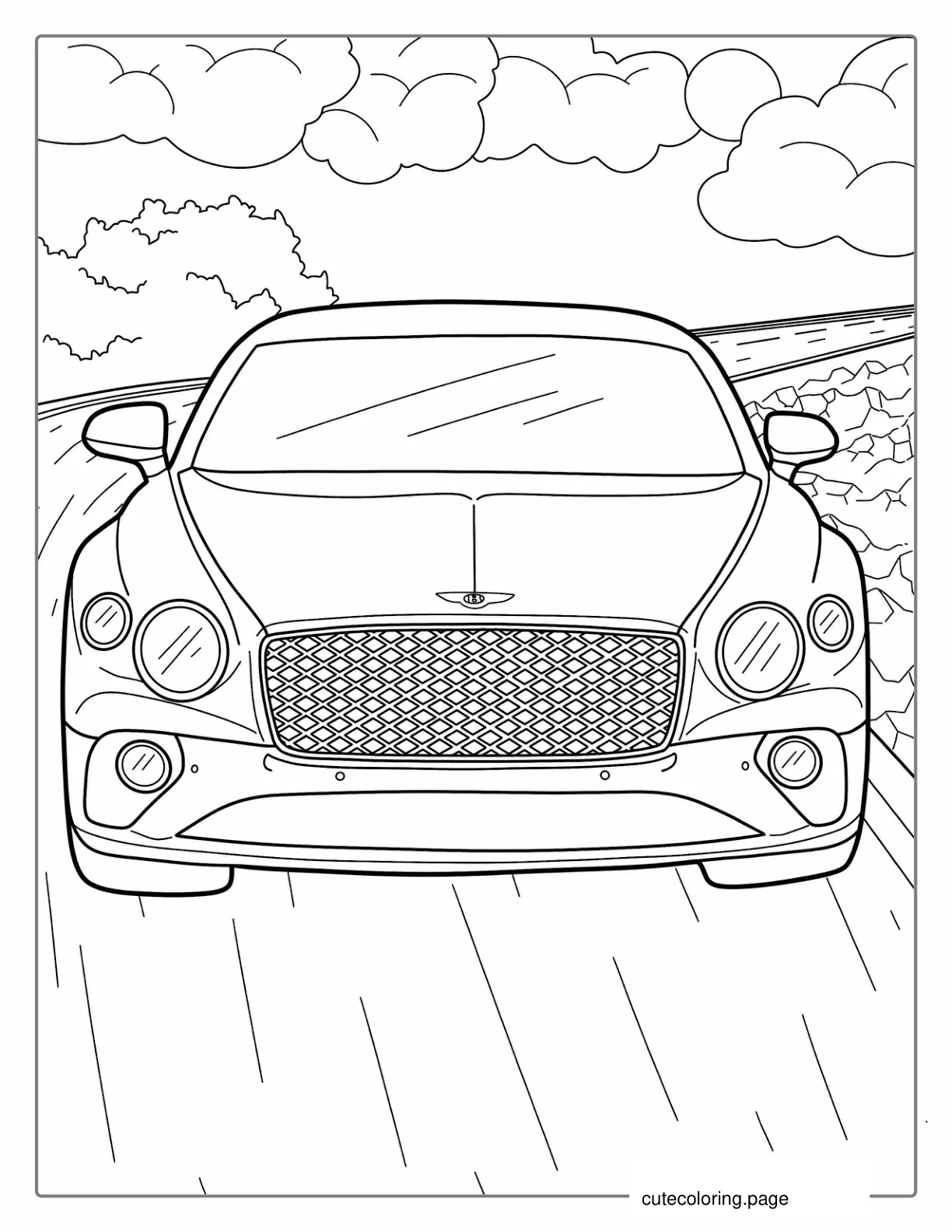 Bentley Car Model Coloring Page coloring page