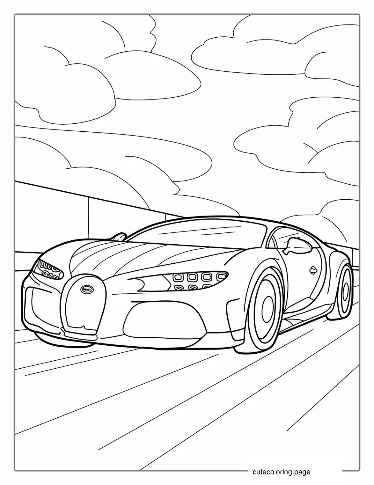 Bugatti Coloring Picture For Kids coloring page