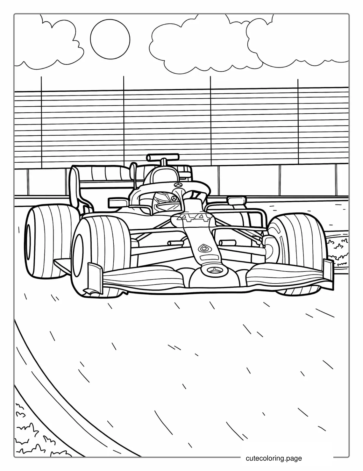 Coloring Page Of F1 Race Car coloring page