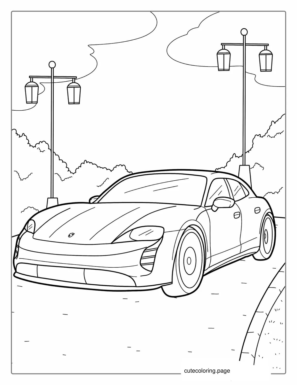 Coloring Page Of Porsche Panamera coloring page