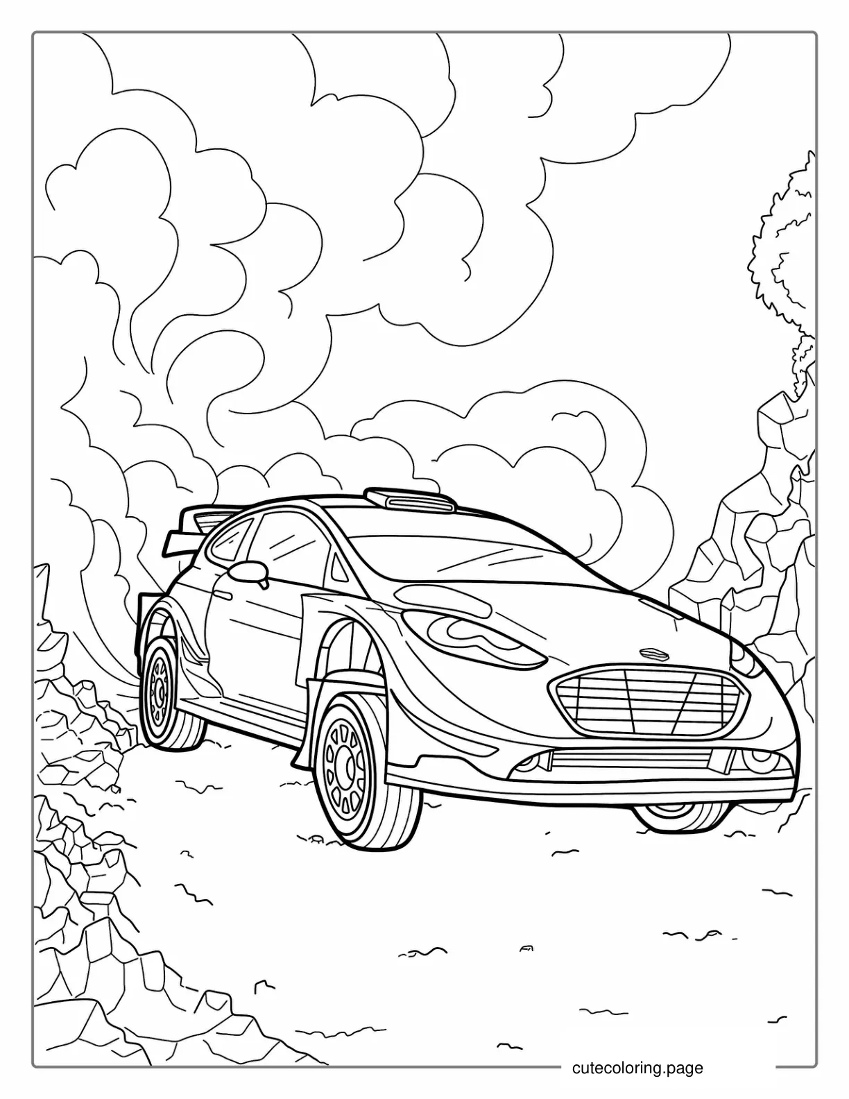 Coloring Page Of Rally Car Racing coloring page