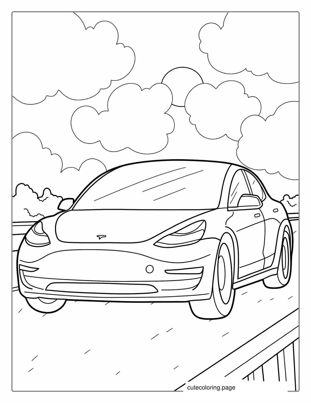 Coloring Page Of Tesla Model Y coloring page