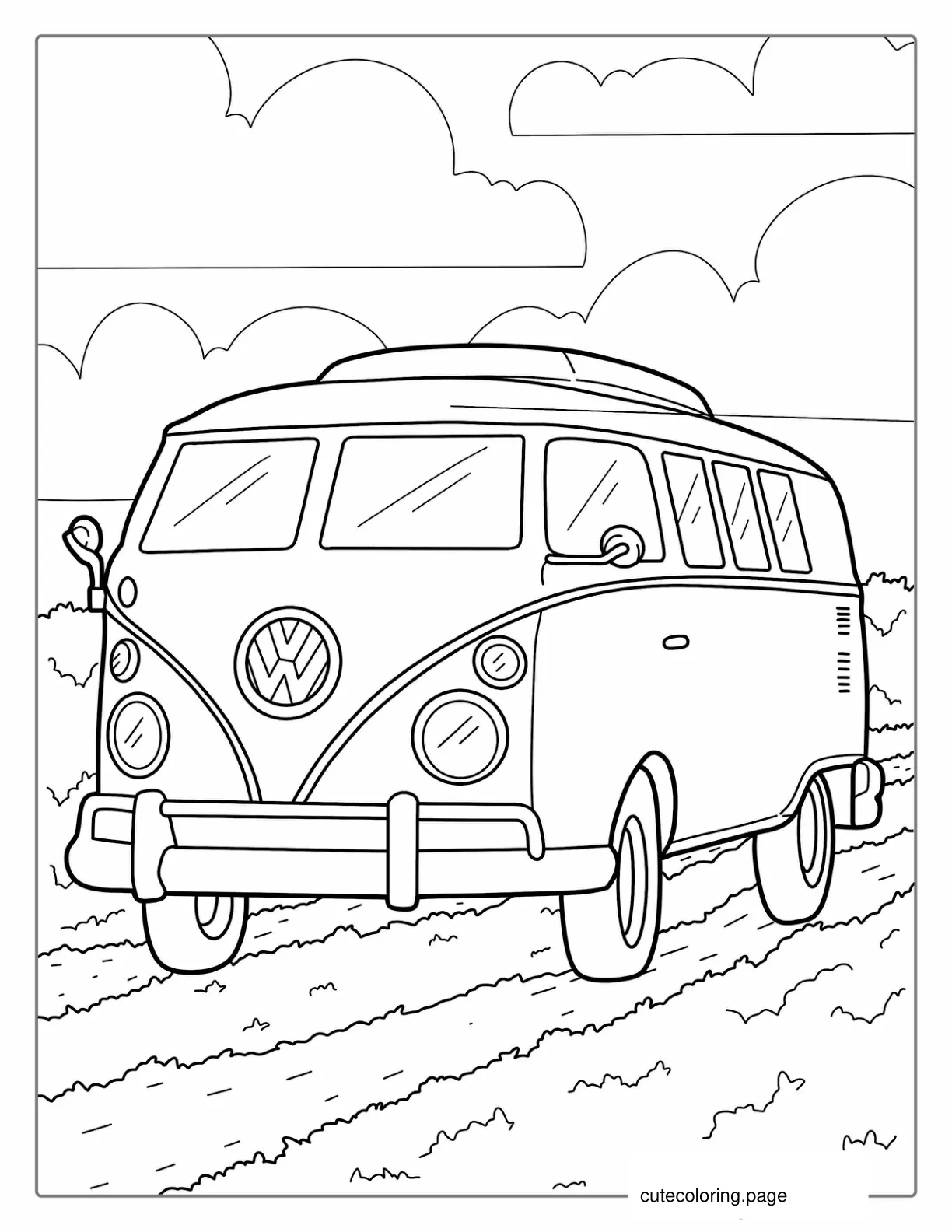 Coloring Page Of VW Kombie Bus coloring page