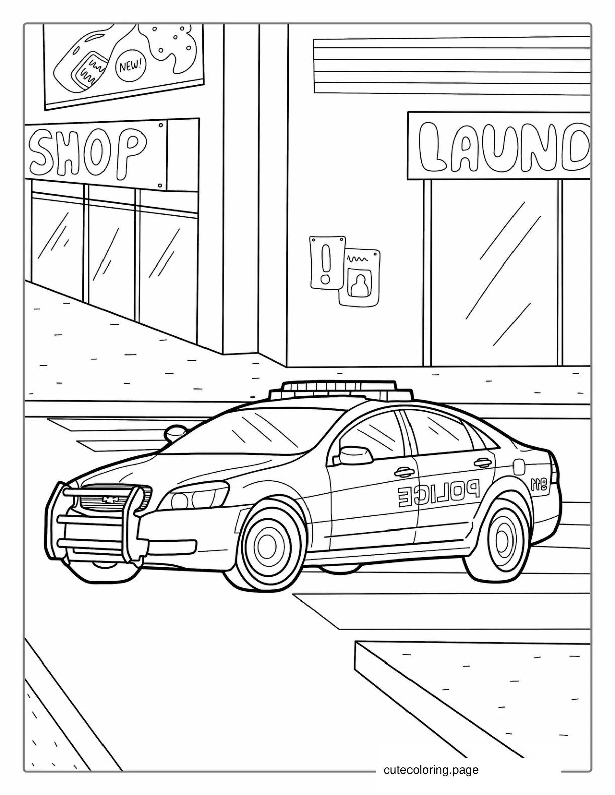 Coloring Sheet Of Police Car coloring page