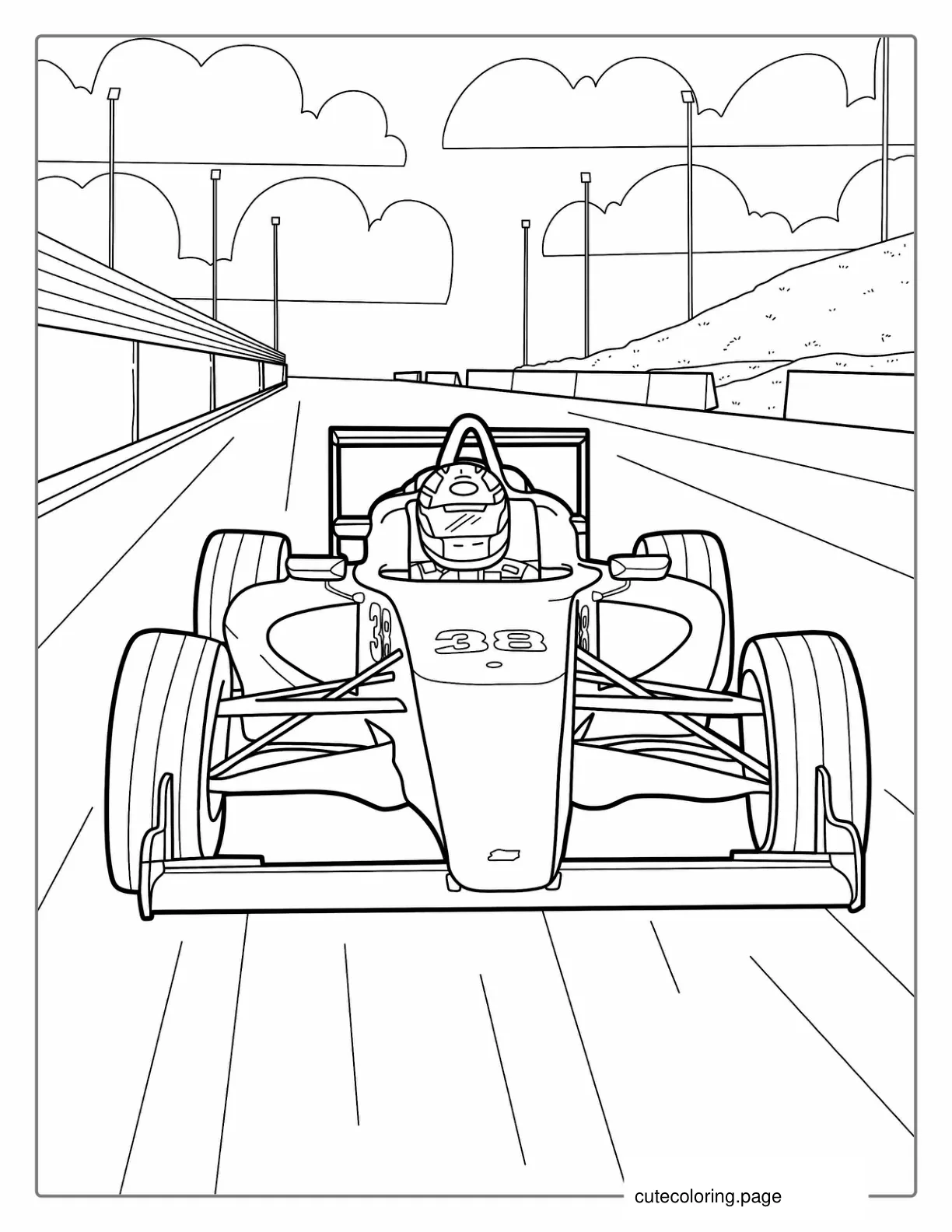 Detailed Coloring Page Of Formula 1 Car coloring page