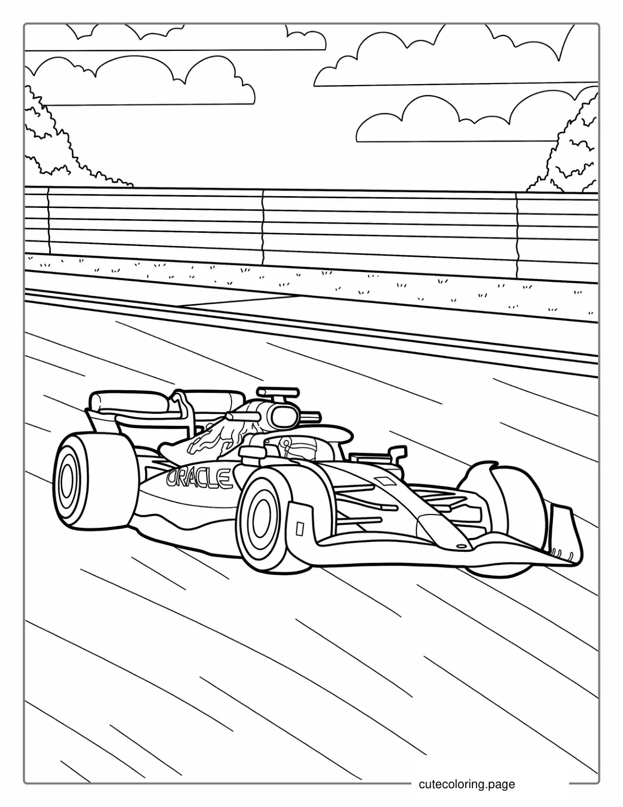 F1 Sports Race Car Coloring Page coloring page