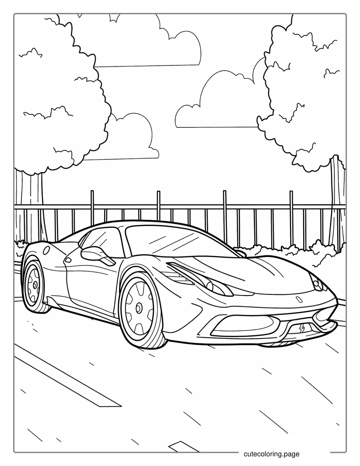 Ferrari 458 Coloring Sheet coloring page