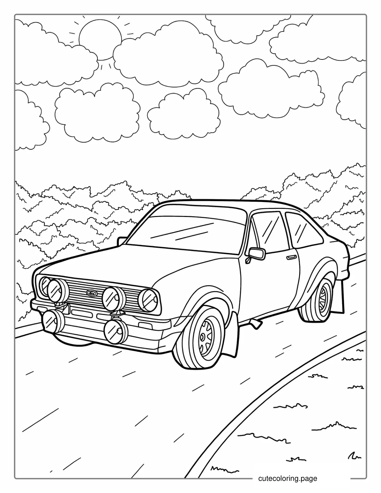 Ford Rally Car Coloring Sheet coloring page