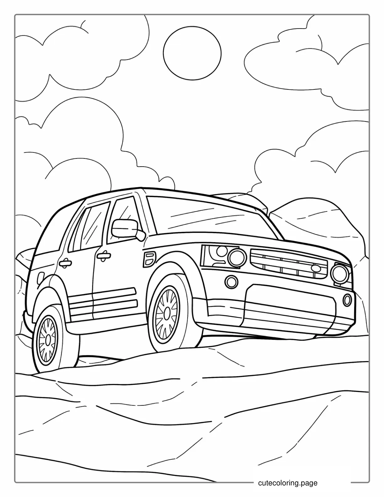 Land Rover SUV Coloring Page coloring page