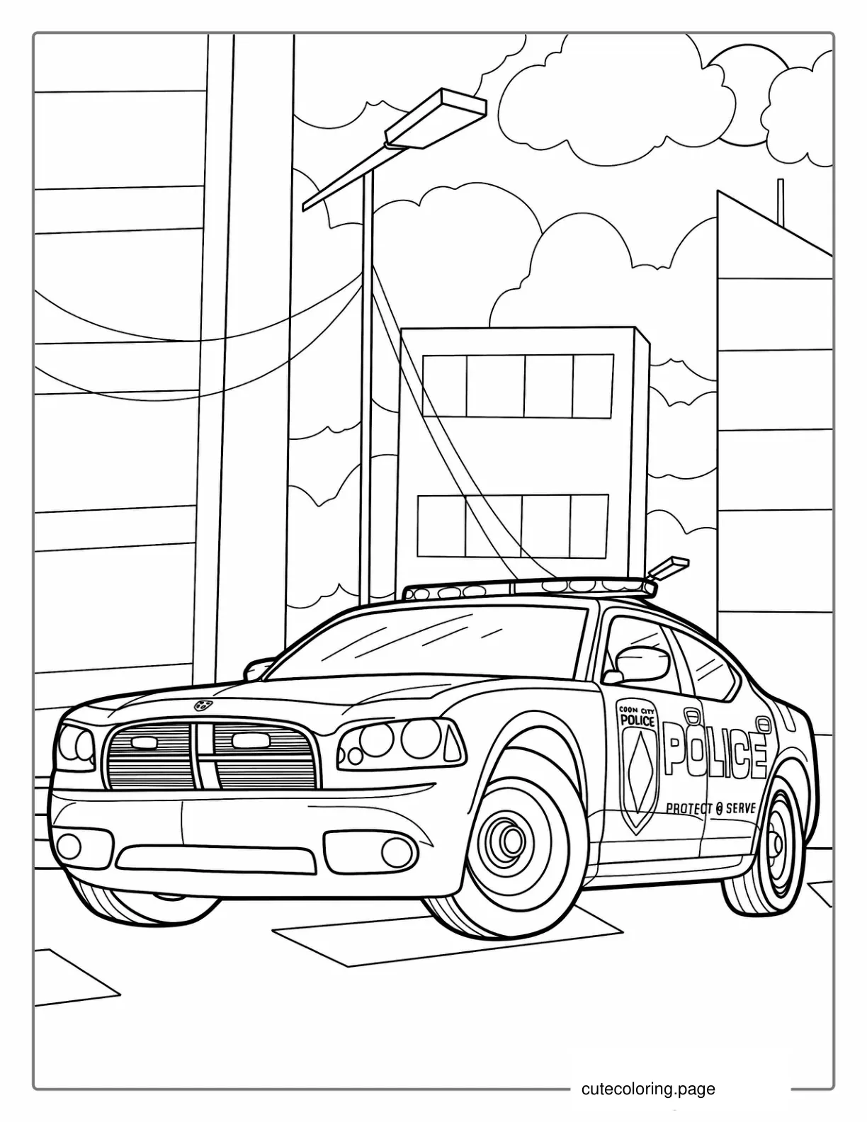 Police Car Coloring Page coloring page